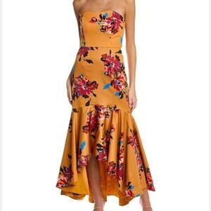 Hutch Dea Strapless Hi Low Floral Gown Size 8 Dress Maxi